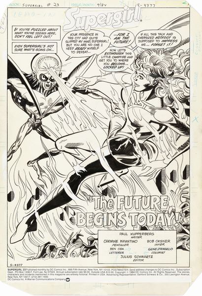 Carmine Infantino : Supergirl - The Future Begins Today!  - Asta Fumetti: i Maestri dell'Erotismo - Associazione Nazionale - Case d'Asta italiane