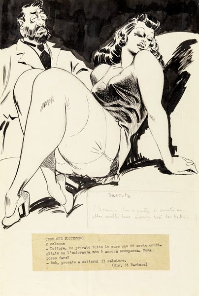 Mameli Barbara : Dal dottore  - Asta Fumetti: i Maestri dell'Erotismo - Associazione Nazionale - Case d'Asta italiane