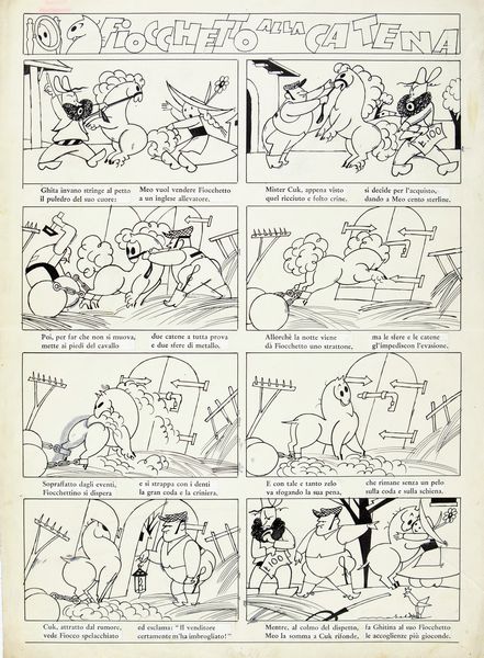 Filiberto Mateldi : Fiocchetto alla catena  - Asta Fumetti: i Maestri dell'Erotismo - Associazione Nazionale - Case d'Asta italiane