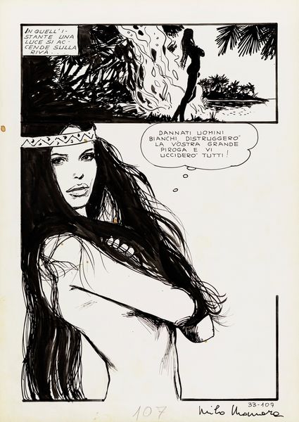 Milo Manara : Jolanda de Almaviva - La prigioniera misteriosa  - Asta Fumetti: i Maestri dell'Erotismo - Associazione Nazionale - Case d'Asta italiane
