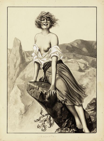 Tancredi Scarpelli : Sulla vetta  - Asta Fumetti: i Maestri dell'Erotismo - Associazione Nazionale - Case d'Asta italiane