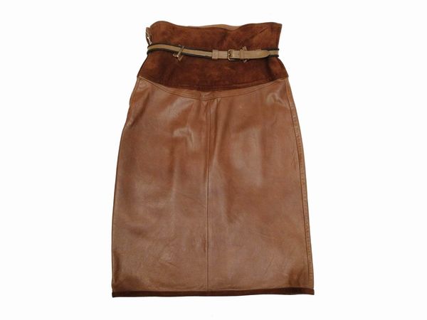 Gianni Versace, Compos� in pelle marrone  - Asta Vintagemania - Associazione Nazionale - Case d'Asta italiane