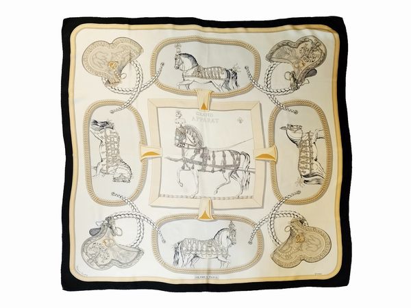 Herm�s,'Grand Apparat', Foulard in seta, Jacques Eudel 1962  - Asta Vintagemania - Associazione Nazionale - Case d'Asta italiane