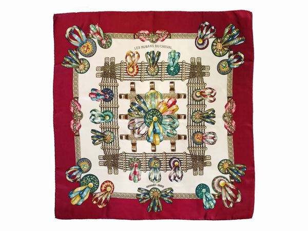 Herm�s, Les rubans du cheval, Foulard in seta  - Asta Vintagemania - Associazione Nazionale - Case d'Asta italiane