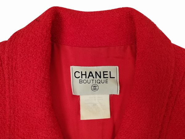 Chanel, Compos� in tessuto di lana rosso  - Asta Vintagemania - Associazione Nazionale - Case d'Asta italiane
