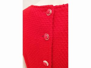 Chanel, Compos� in tessuto di lana rosso  - Asta Vintagemania - Associazione Nazionale - Case d'Asta italiane