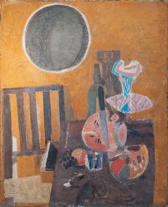 BRUNO SAETTI - Natura morta con fondo oro