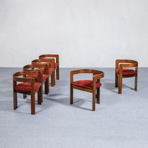 TOBIA SCARPA : Sei sedie mod. Pigreco  - Asta Made in Gavina - Associazione Nazionale - Case d'Asta italiane