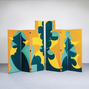 Giacomo Balla - Paravento da due elementi a tre pannelli.<BR>