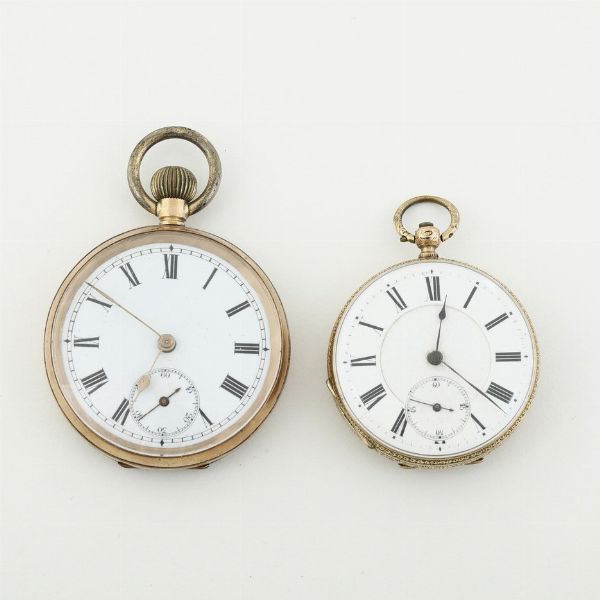 Due orologi da tasca in oro 14k  - Asta Pendole e orologi - Associazione Nazionale - Case d'Asta italiane