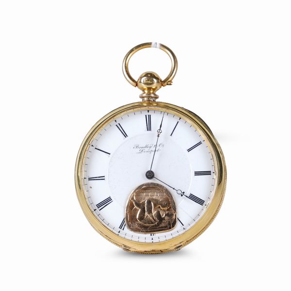 Orologio erotico in oro con automi, quadrante firmato Bradley & Co, Liverpool  - Asta Pendole e orologi - Associazione Nazionale - Case d'Asta italiane