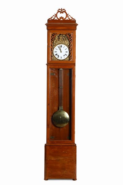 Pendola da terra con cassa in legno, XIX secolo  - Asta Pendole e orologi - Associazione Nazionale - Case d'Asta italiane