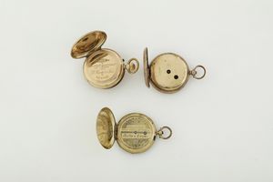 Lotto di tre orologi da taschino con cassa in oro  - Asta Pendole e orologi - Associazione Nazionale - Case d'Asta italiane