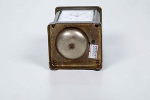 Pendoletta da carrozza in ottone. Seconda met XIX secolo  - Asta Pendole e orologi - Associazione Nazionale - Case d'Asta italiane