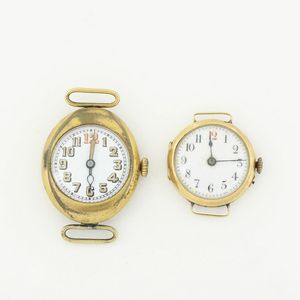 Due orologi da polso con cassa in oro  - Asta Pendole e orologi - Associazione Nazionale - Case d'Asta italiane