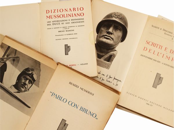 Lotto di libri di Benito Mussolini  - Asta L'arte di arredare - Associazione Nazionale - Case d'Asta italiane