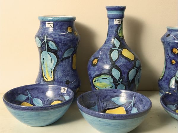 Lotto di accessori in terracotta smaltata  - Asta L'arte di arredare - Associazione Nazionale - Case d'Asta italiane