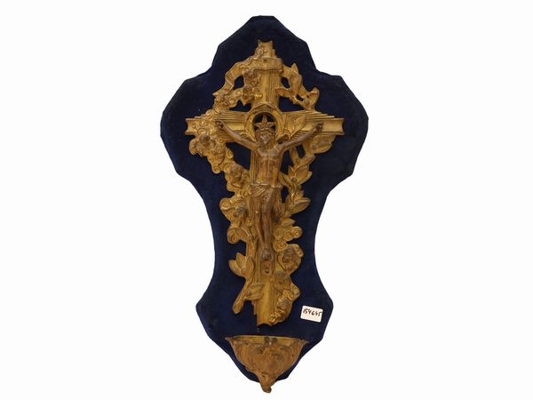 Acquasantiera in bronzo dorato  - Asta L'arte di arredare - Associazione Nazionale - Case d'Asta italiane