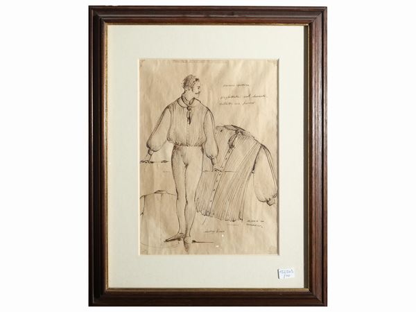 Studi per costumi teatrali  - Asta L'arte di arredare - Associazione Nazionale - Case d'Asta italiane