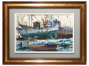 Lotto di dipinti: Silvio Polloni, Michele Ortino, Claudio da Firenze  - Asta L'arte di arredare - Associazione Nazionale - Case d'Asta italiane