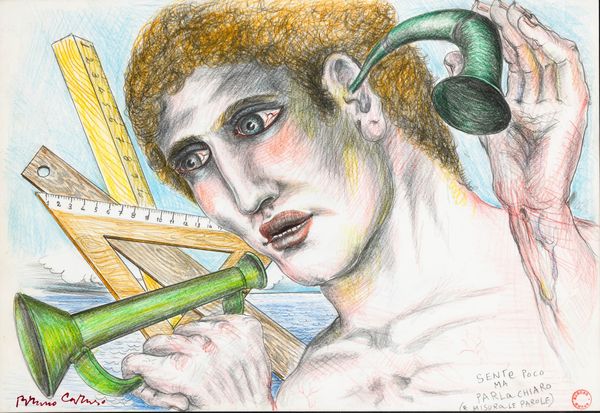 Bruno Caruso : Sente poco ma parla chiaro (e misura le parole)  - Asta Collezione Profenna - Associazione Nazionale - Case d'Asta italiane