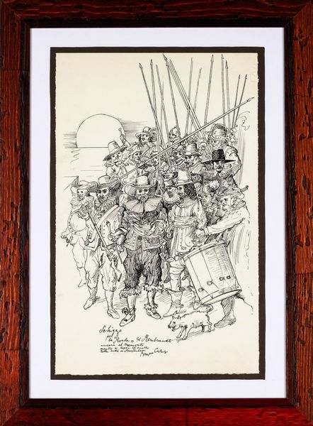 Bruno Caruso : schizzo per la Ronda di Rembrandt  - Asta Collezione Profenna - Associazione Nazionale - Case d'Asta italiane