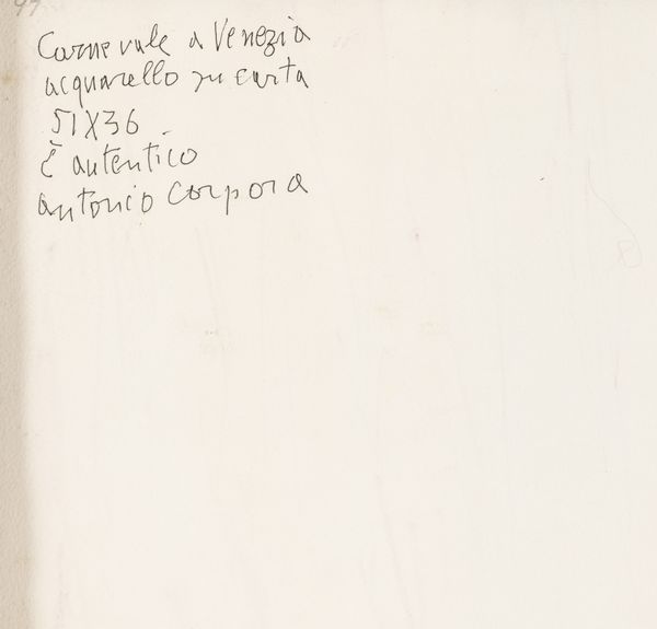 ANTONIO CORPORA : Carnevale a Venezia  - Asta Collezione Profenna - Associazione Nazionale - Case d'Asta italiane