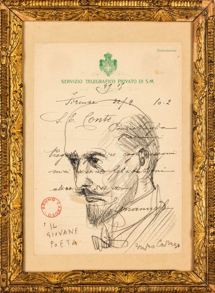 Bruno Caruso : Il giovane poeta  - Asta Collezione Profenna - Associazione Nazionale - Case d'Asta italiane