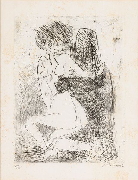 MINO MACCARI : Senza titolo  - Asta Collezione Profenna - Associazione Nazionale - Case d'Asta italiane