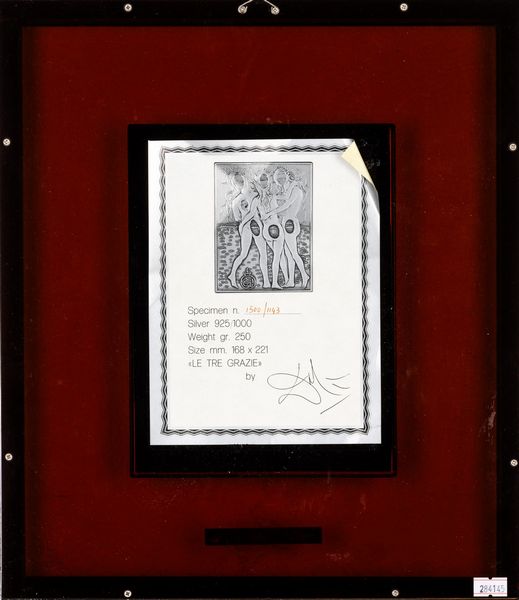 Salvador Dalì : Le tre Grazie  - Asta Collezione Profenna - Associazione Nazionale - Case d'Asta italiane