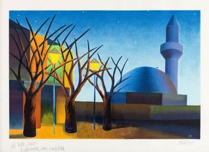 Salvo - Senza titolo (Minareto di sera)