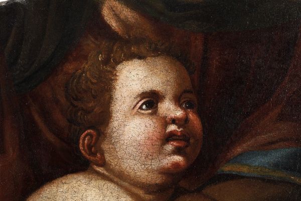 Scuola del XVII secolo Ges� Bambino  - Asta Dipinti Antichi - Associazione Nazionale - Case d'Asta italiane