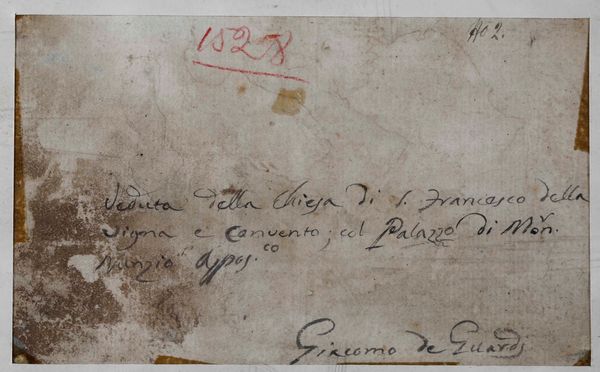 Giacomo Guardi, Attribuito a : Veduta della chiesa di San Francesco alla vigna e convento  - Asta Dipinti Antichi - Associazione Nazionale - Case d'Asta italiane