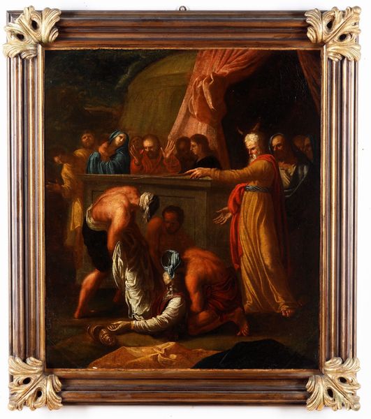 Scuola del XVII secolo Episodio della vita di Mos�  - Asta Dipinti Antichi - Associazione Nazionale - Case d'Asta italiane