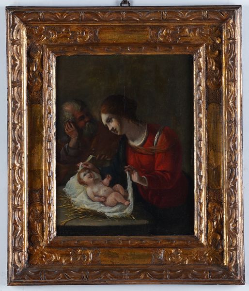Scuola del XVII secolo Nativit�  - Asta Dipinti Antichi - Associazione Nazionale - Case d'Asta italiane