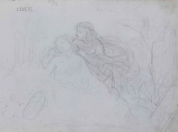 Scuola del XIX secolo Studi di figure  - Asta Dipinti Antichi - Associazione Nazionale - Case d'Asta italiane