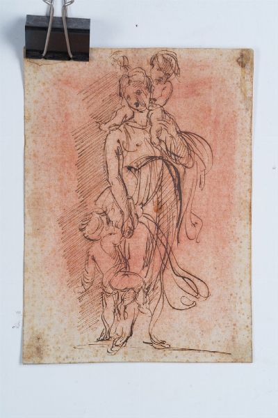 Lotto composto da tre disegni raffiguranti soggetti diversi (XVIII-XIX secolo)  - Asta Dipinti Antichi - Associazione Nazionale - Case d'Asta italiane