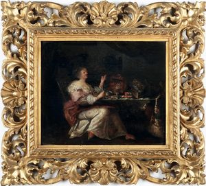Scuola olandese del XVII secolo Ritratto di dama con monili  - Asta Dipinti Antichi - Associazione Nazionale - Case d'Asta italiane