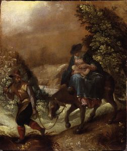 Frederik van Valckenborch, Attribuito a - Fuga in Egitto