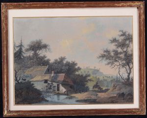 August Knip - Paesaggio con mulino