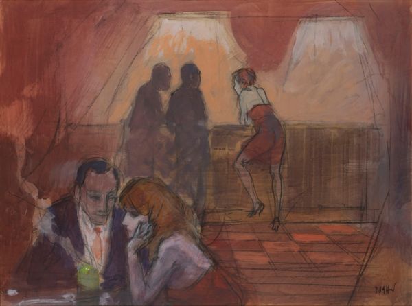 Alberto Sughi : Figure al caff�  - Asta Arte Moderna e Contemporanea - Associazione Nazionale - Case d'Asta italiane