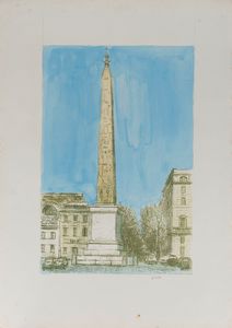 Alberto Ziveri - Piazza con obelisco