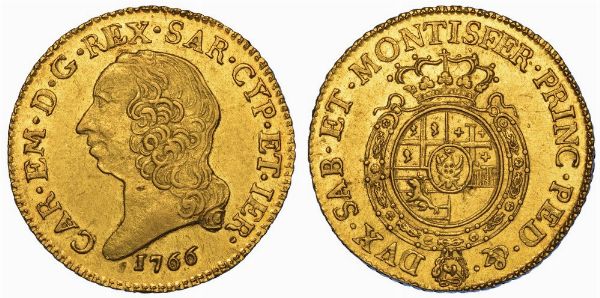 REGNO DI SARDEGNA. CARLO EMANUELE III DI SAVOIA, 1755-1773 (II PERIODO). Doppia Nuova 1766. Torino.  - Asta Numismatica - Associazione Nazionale - Case d'Asta italiane