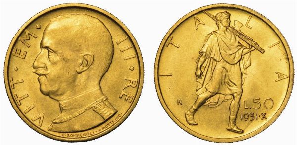 REGNO D'ITALIA. VITTORIO EMANUELE III DI SAVOIA, 1900-1946. 50 Lire 1931/A. X. Littore.  - Asta Numismatica - Associazione Nazionale - Case d'Asta italiane