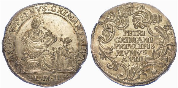 VENEZIA. PIETRO GRIMANI, 1741-1752. Osella in argento 1748/A. VIII.  - Asta Numismatica - Associazione Nazionale - Case d'Asta italiane