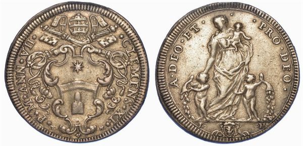ROMA. CLEMENTE XI, 1700-1721. Testone A. VII.  - Asta Numismatica - Associazione Nazionale - Case d'Asta italiane