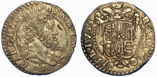 NAPOLI. CARLO V D'ASBURGO, 1516-1556. Tar�.  - Asta Numismatica - Associazione Nazionale - Case d'Asta italiane