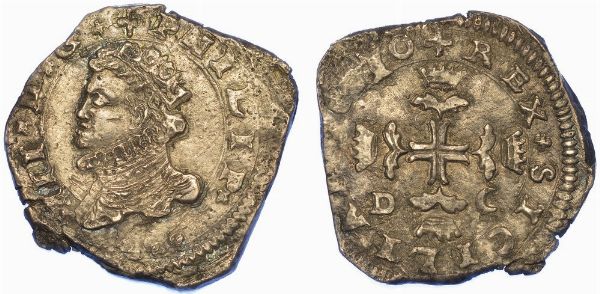MESSINA. FILIPPO III DI SPAGNA, 1598-1621. 3 tar� 1610.  - Asta Numismatica - Associazione Nazionale - Case d'Asta italiane