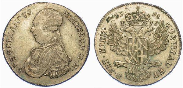 MALTA. FERDINAND VON HOMPESCH, 1797-1798. 15 tar� 1798.  - Asta Numismatica - Associazione Nazionale - Case d'Asta italiane