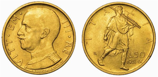 REGNO D'ITALIA. VITTORIO EMANUELE III DI SAVOIA, 1900-1946. 50 Lire 1931/A. IX. Littore.  - Asta Numismatica - Associazione Nazionale - Case d'Asta italiane